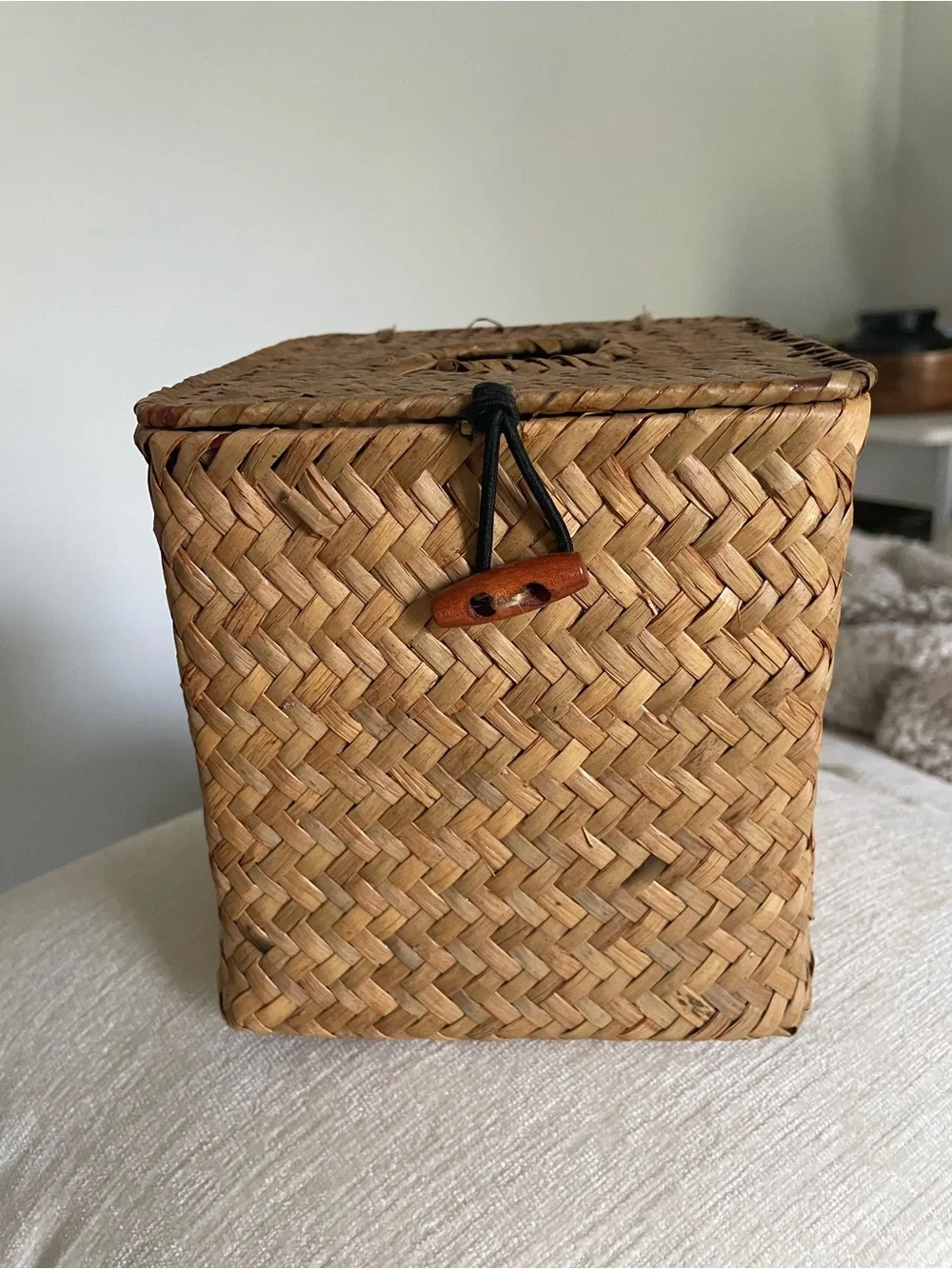 Hand woven Natural Rattan tissue/Kleenex holder